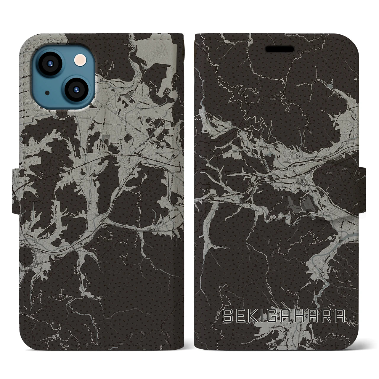 【関ケ原(岐阜県)】地図柄iPhoneケース(手帳タイプ)