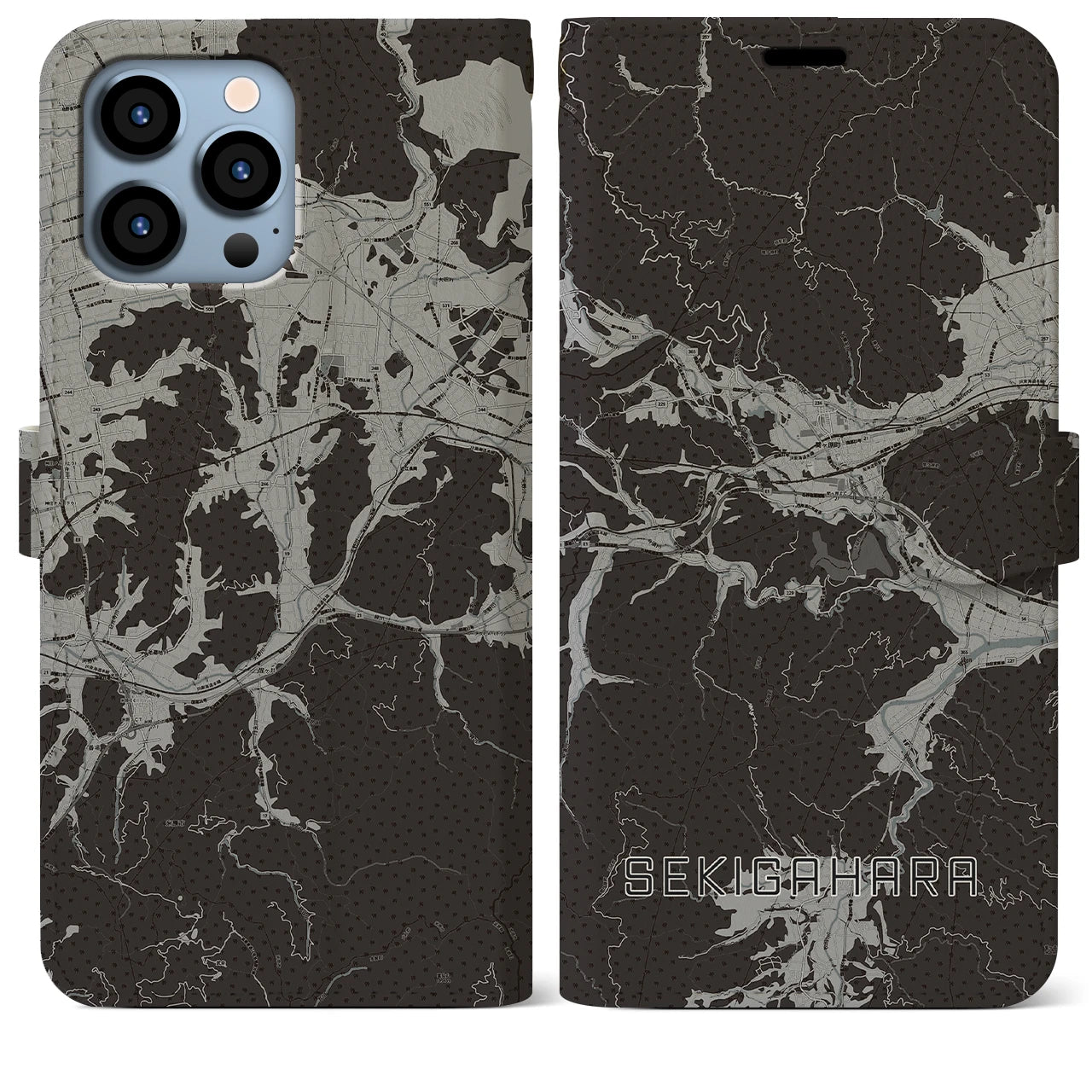 【関ケ原(岐阜県)】地図柄iPhoneケース(手帳タイプ)