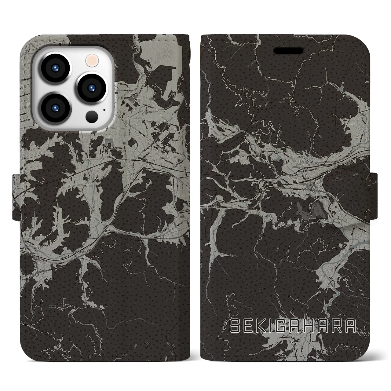 【関ケ原(岐阜県)】地図柄iPhoneケース(手帳タイプ)