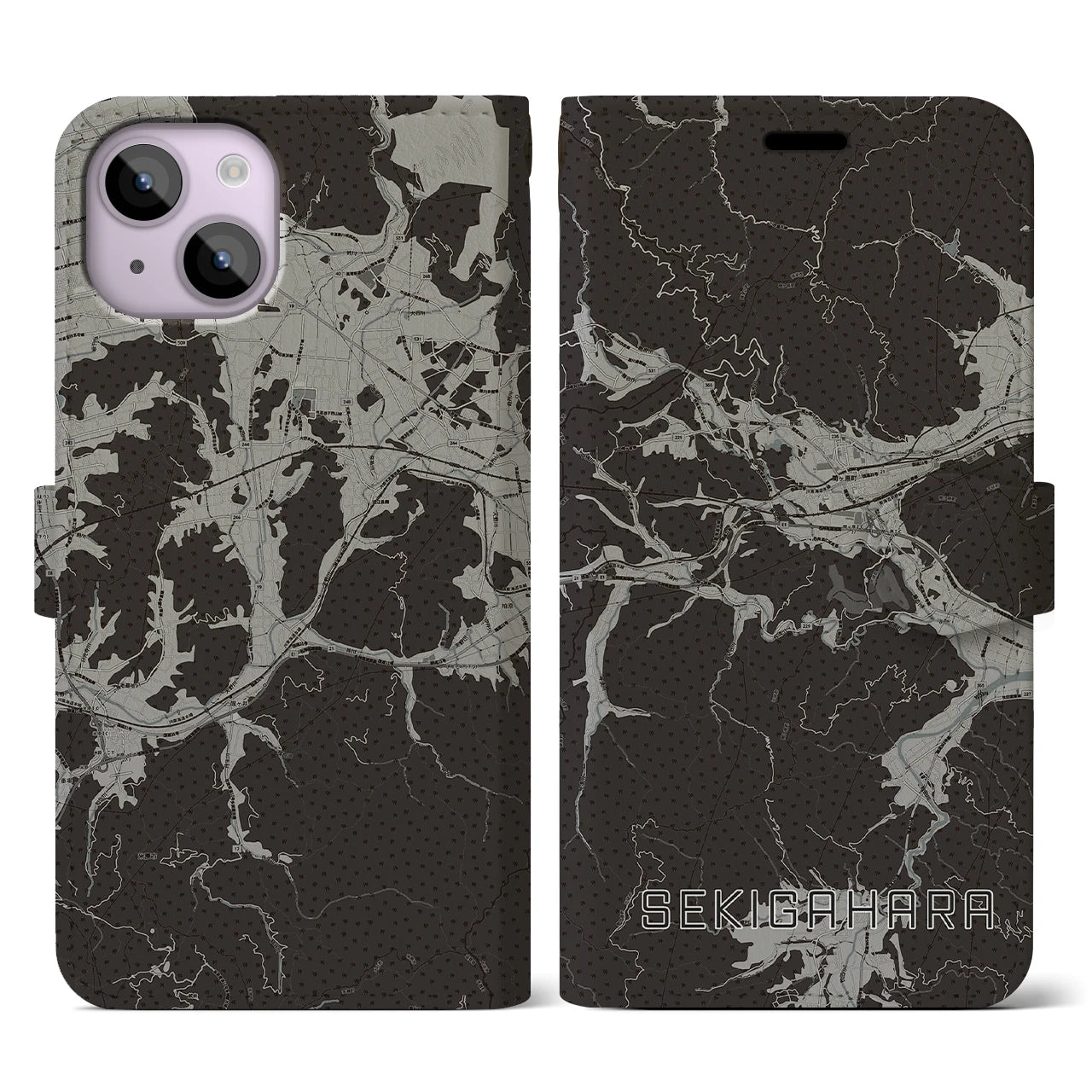 【関ケ原(岐阜県)】地図柄iPhoneケース(手帳タイプ)