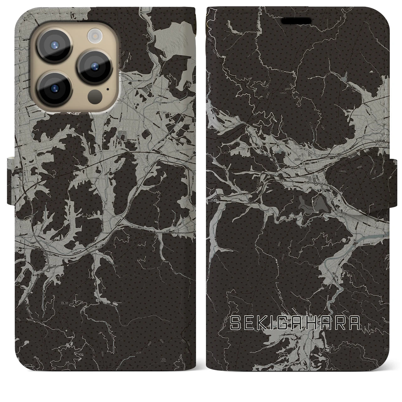 【関ケ原(岐阜県)】地図柄iPhoneケース(手帳タイプ)