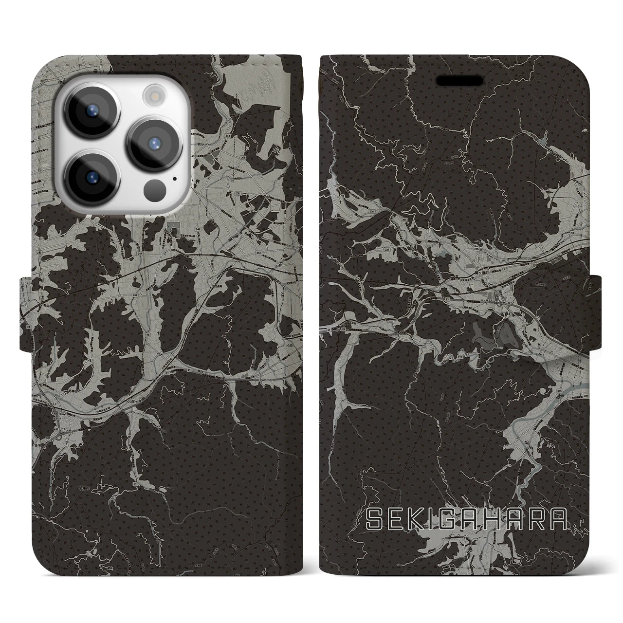 【関ケ原(岐阜県)】地図柄iPhoneケース(手帳タイプ)