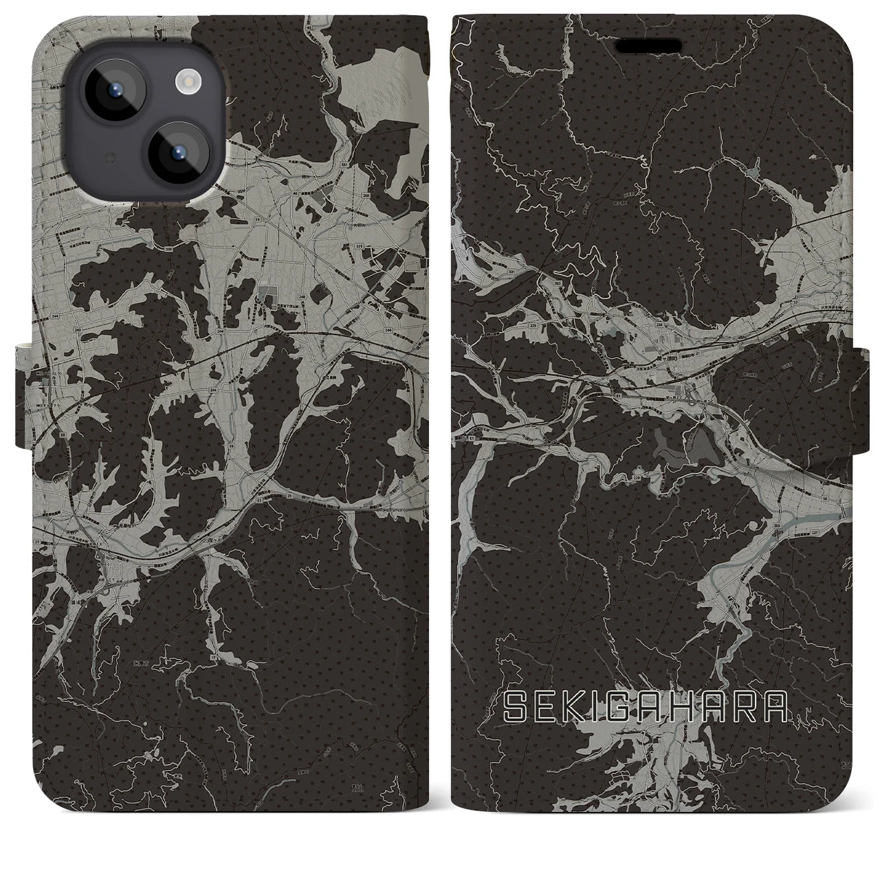 【関ケ原(岐阜県)】地図柄iPhoneケース(手帳タイプ)