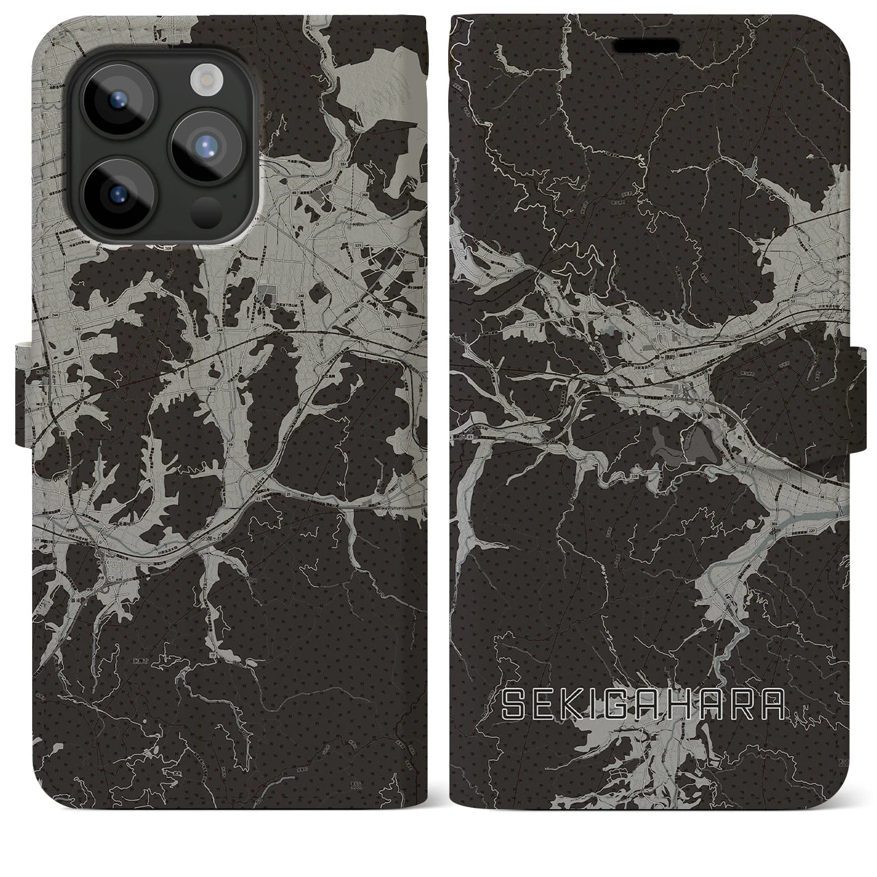 【関ケ原(岐阜県)】地図柄iPhoneケース(手帳タイプ)