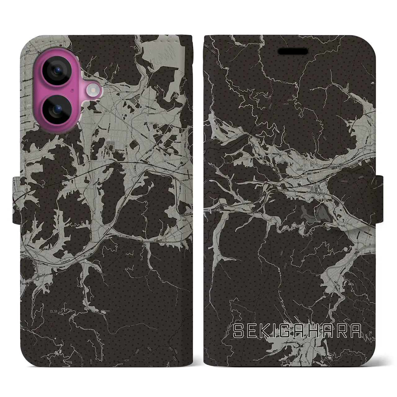 【関ケ原(岐阜県)】地図柄iPhoneケース(手帳タイプ)