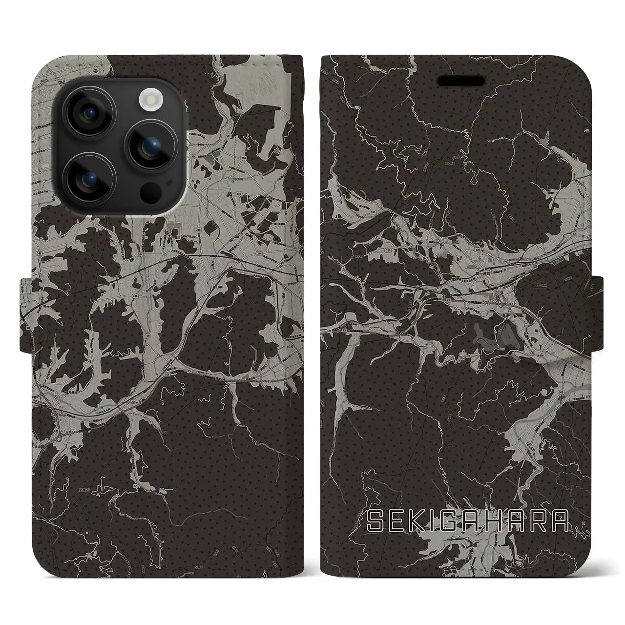 【関ケ原(岐阜県)】地図柄iPhoneケース(手帳タイプ)