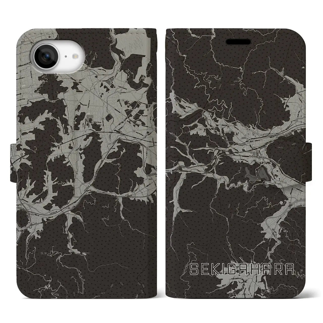 【関ケ原(岐阜県)】地図柄iPhoneケース(手帳タイプ)