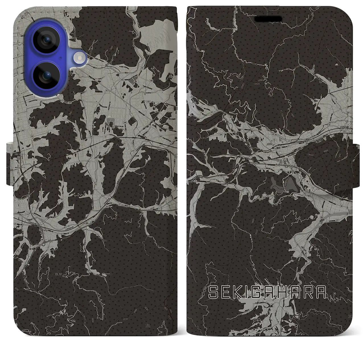 【関ケ原(岐阜県)】地図柄iPhoneケース(手帳タイプ)