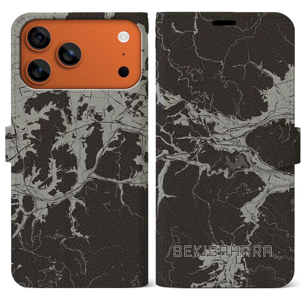 【関ケ原(岐阜県)】地図柄iPhoneケース(手帳タイプ)