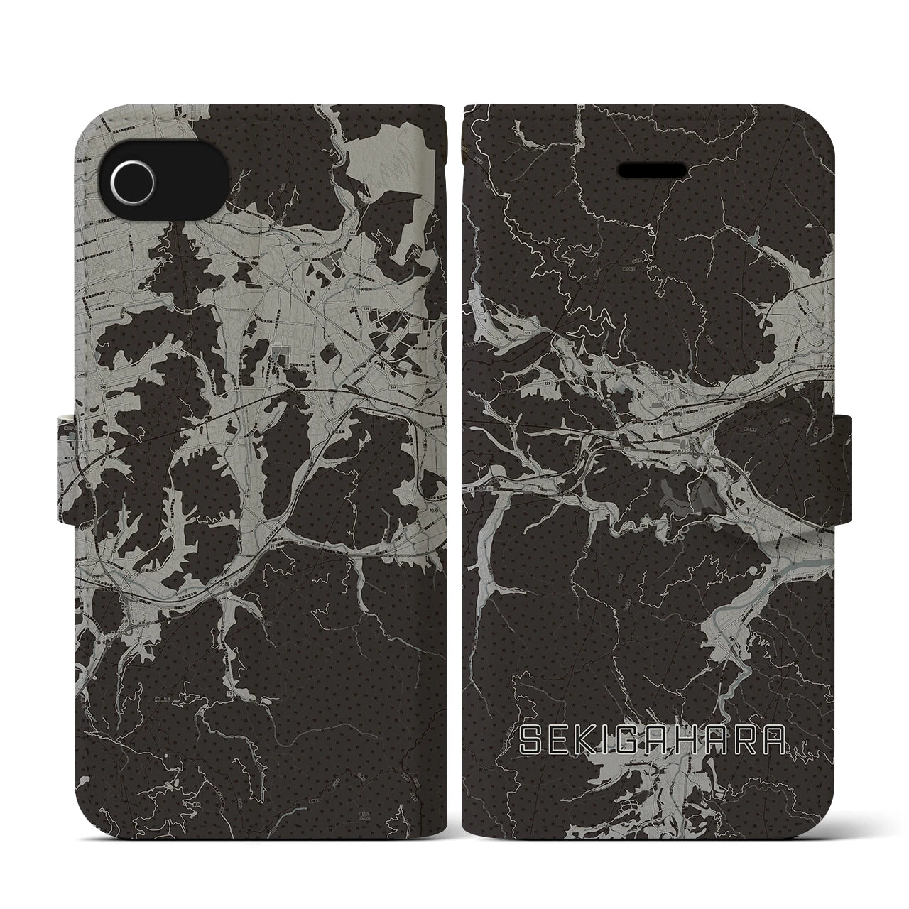 【関ケ原(岐阜県)】地図柄iPhoneケース(手帳タイプ)