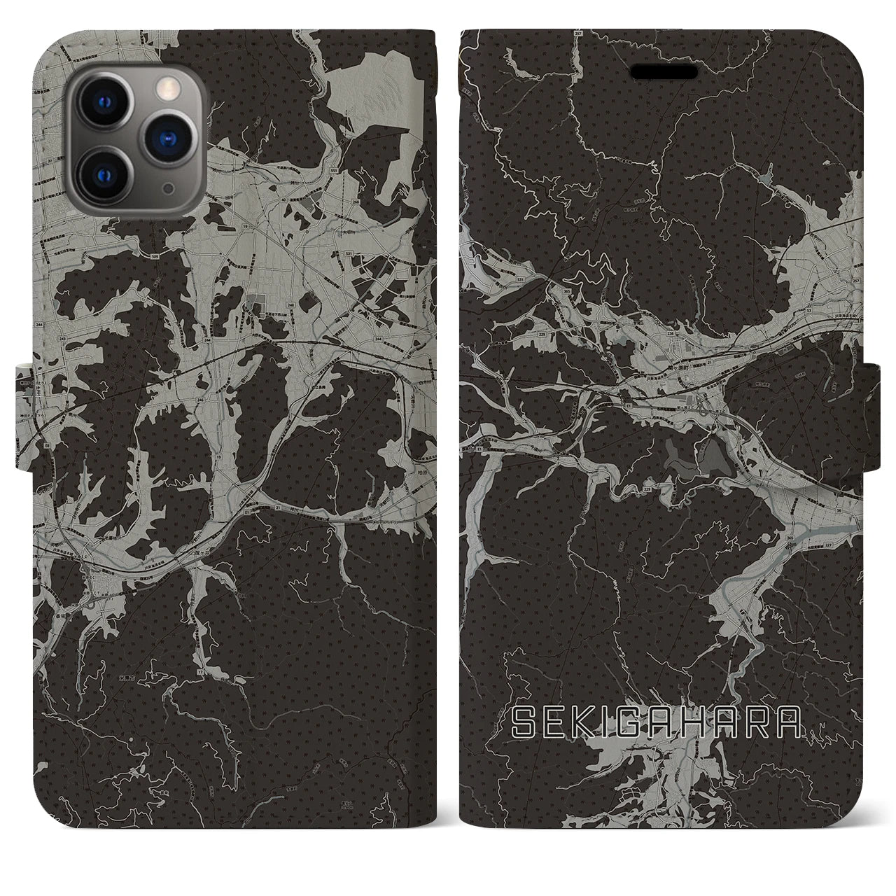 【関ケ原(岐阜県)】地図柄iPhoneケース(手帳タイプ)