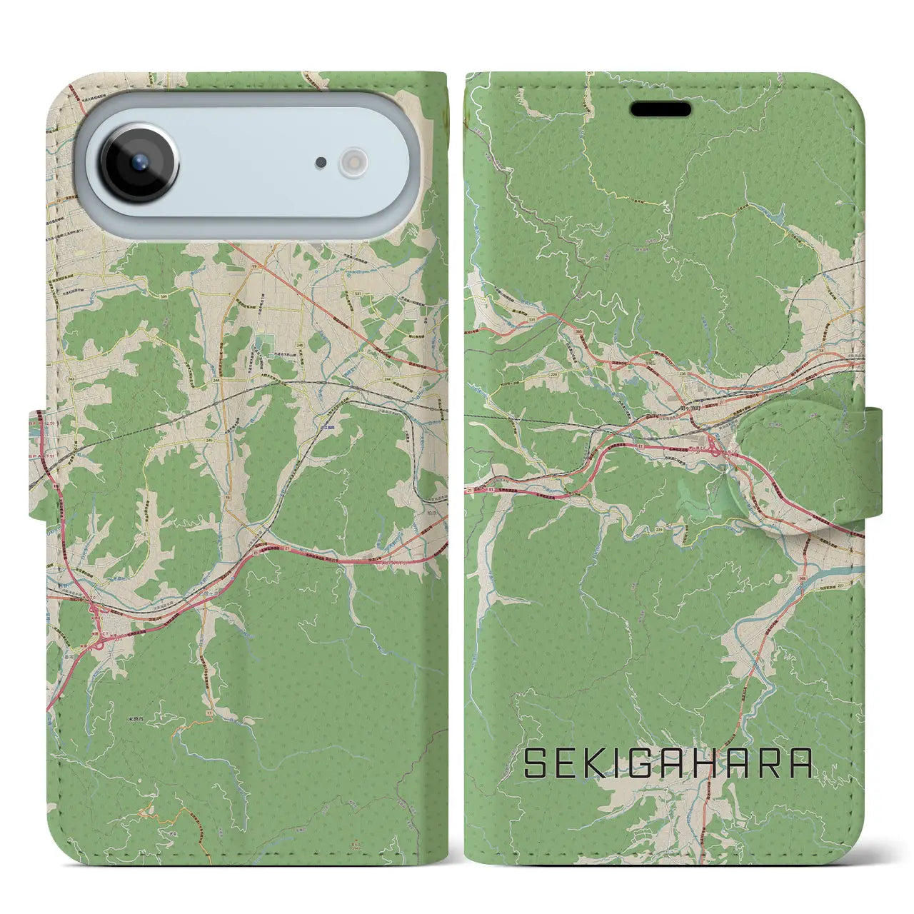 【関ケ原(岐阜県)】地図柄iPhoneケース(手帳タイプ)