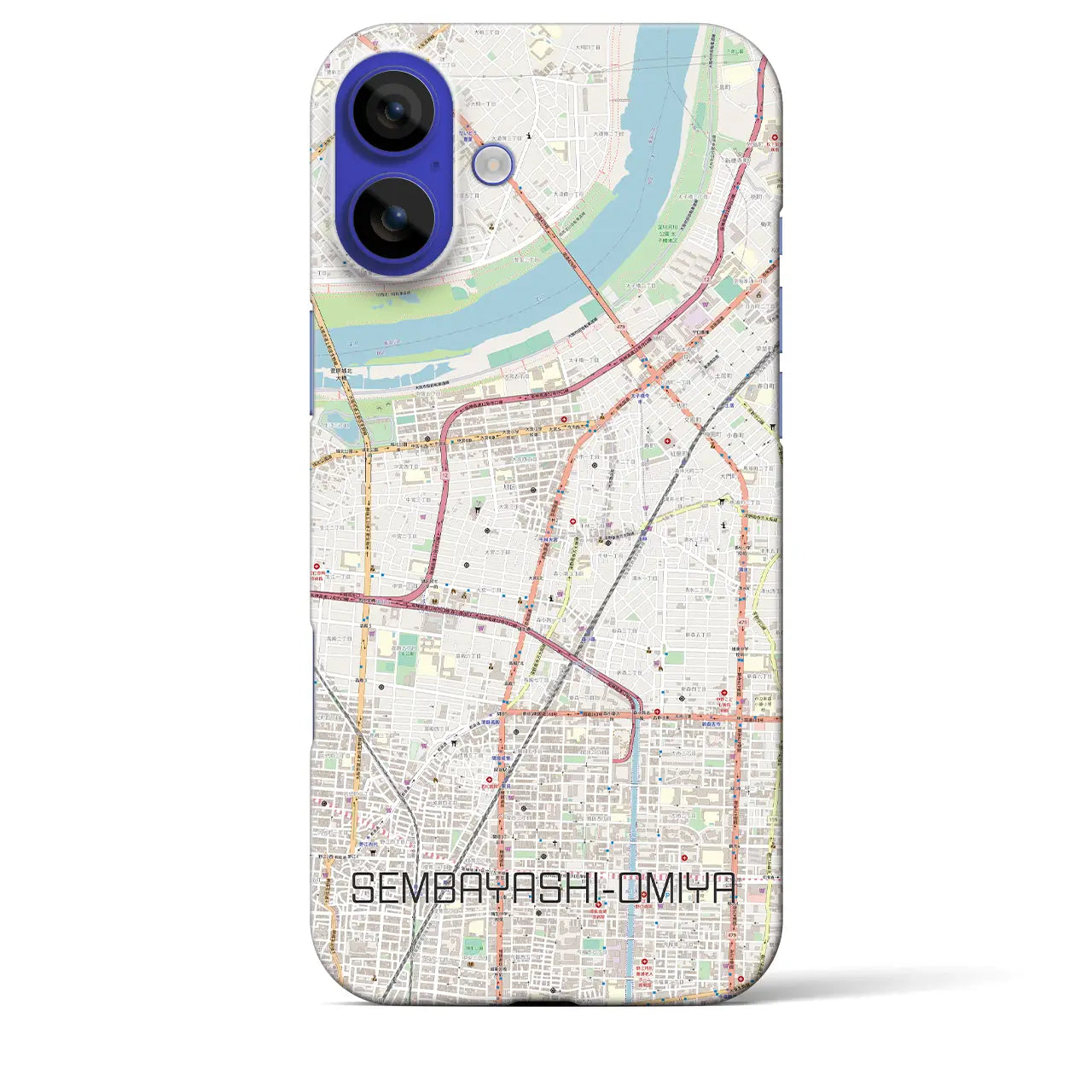 【千林大宮(大阪府)】地図柄iPhoneケース(バックカバータイプ)ナチュラル・iPhone 16 Pro Max 用