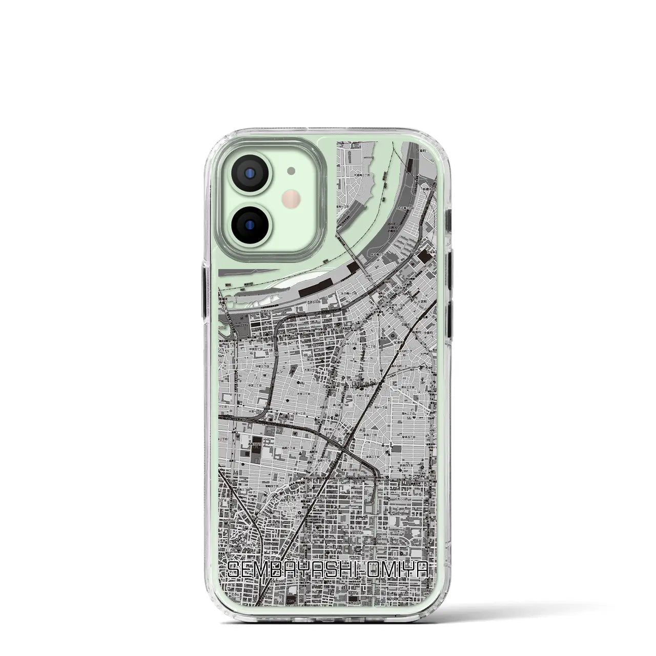 【千林大宮(大阪府)】地図柄iPhoneケース(MagSafeタイプ)