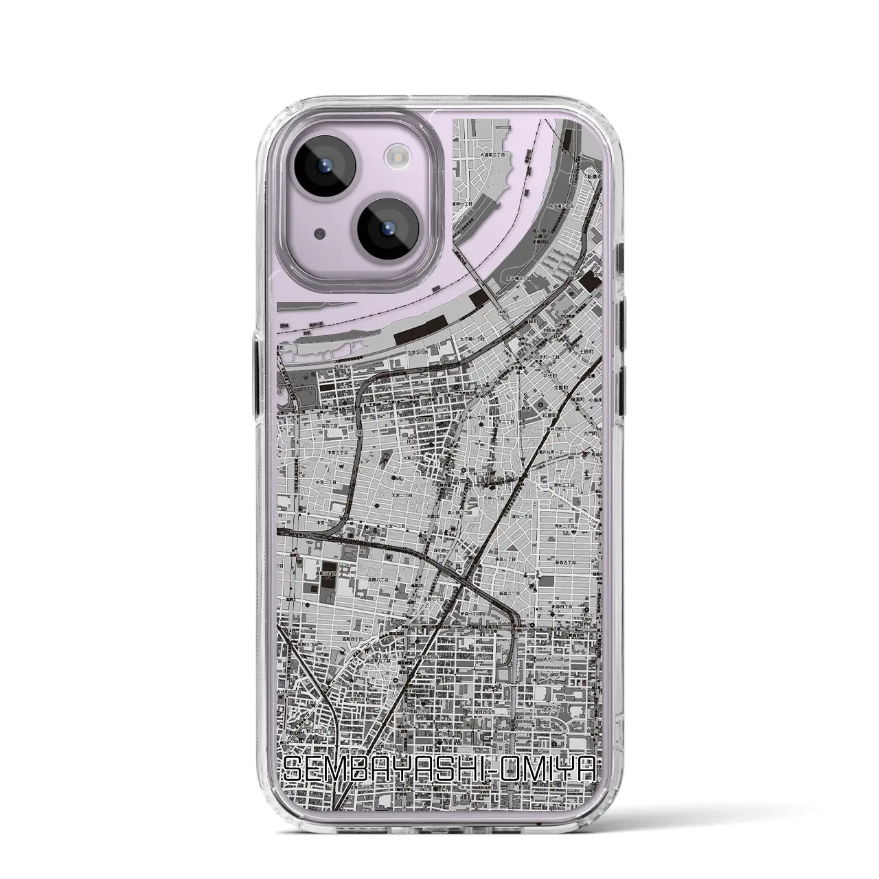 【千林大宮(大阪府)】地図柄iPhoneケース(MagSafeタイプ)