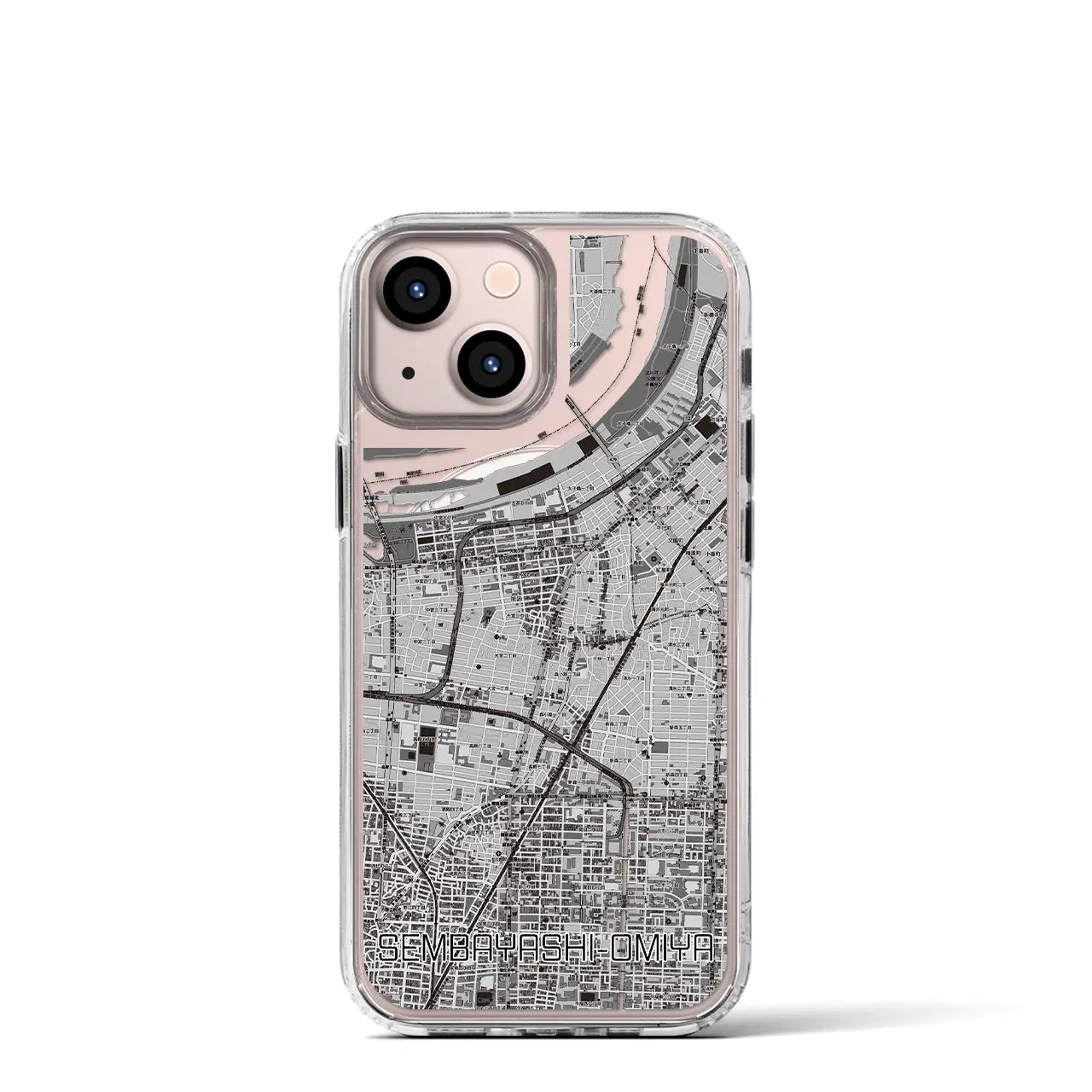 【千林大宮(大阪府)】地図柄iPhoneケース(MagSafeタイプ)