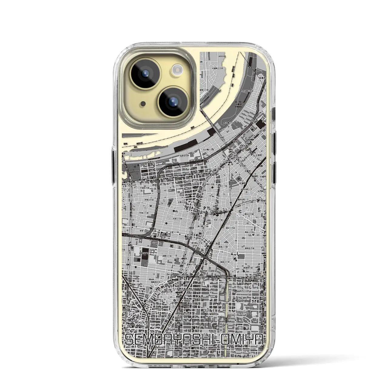 【千林大宮(大阪府)】地図柄iPhoneケース(MagSafeタイプ)