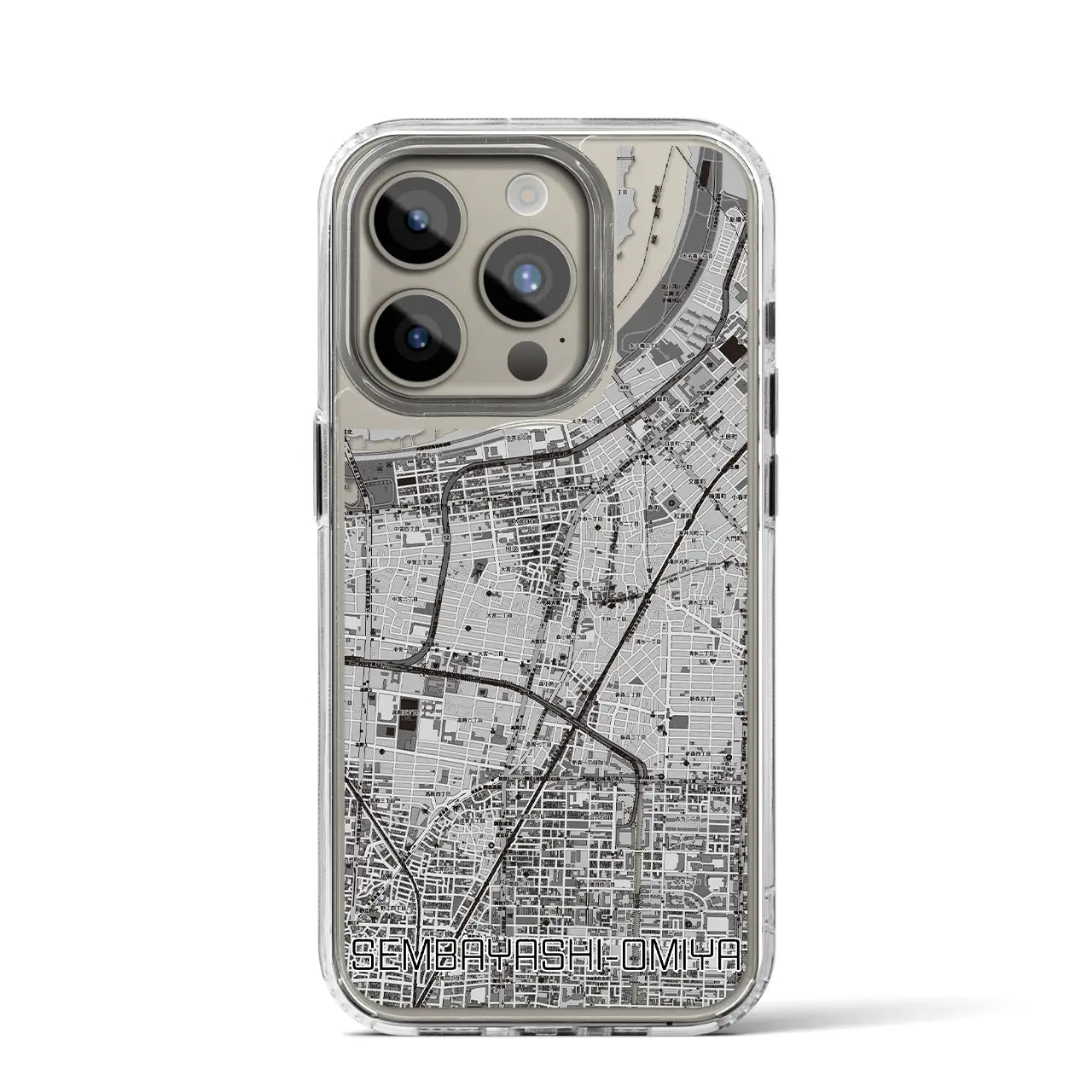 【千林大宮(大阪府)】地図柄iPhoneケース(MagSafeタイプ)