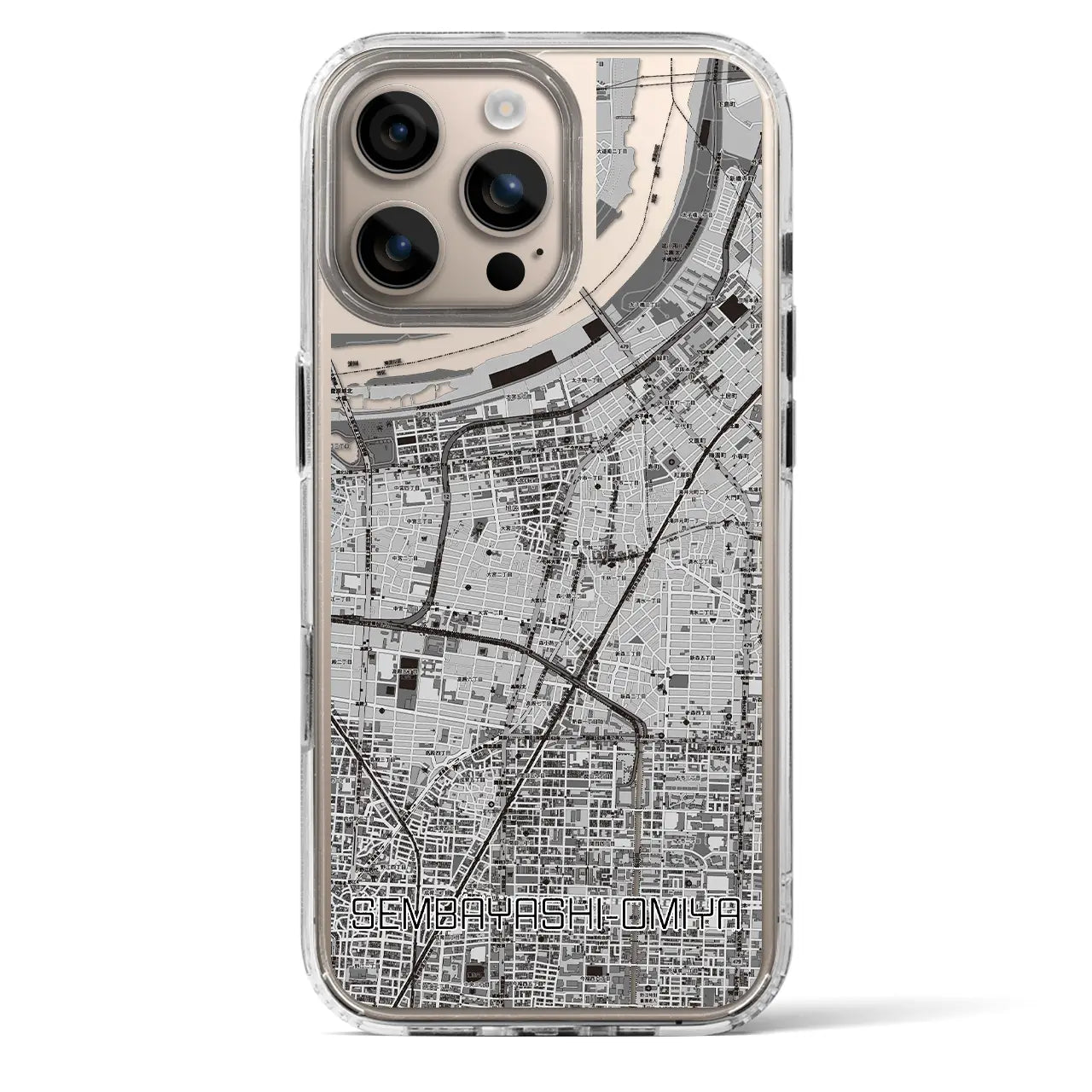 【千林大宮(大阪府)】地図柄iPhoneケース(MagSafeタイプ)