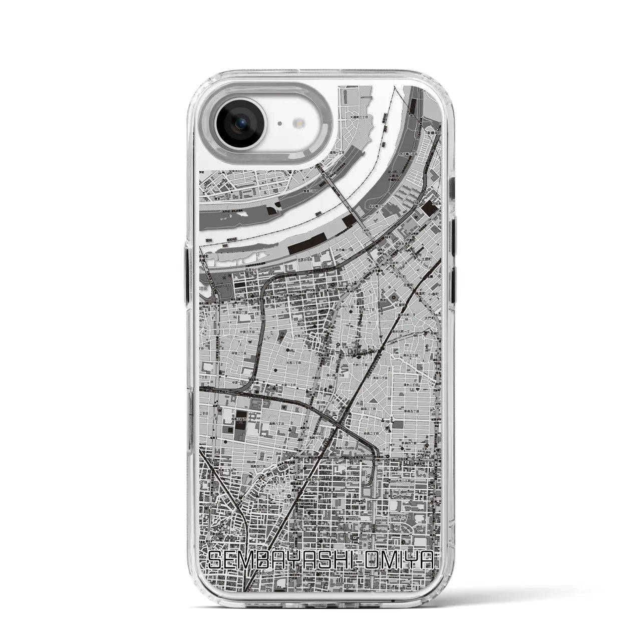 【千林大宮(大阪府)】地図柄iPhoneケース(MagSafeタイプ)