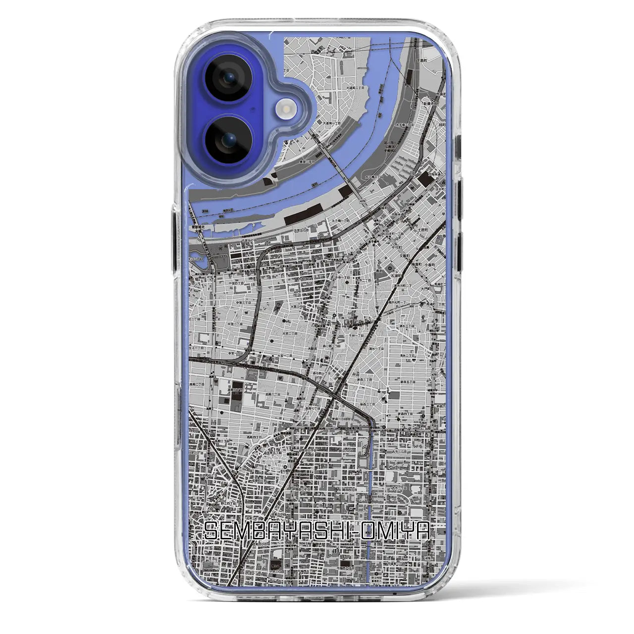 【千林大宮(大阪府)】地図柄iPhoneケース(MagSafeタイプ)