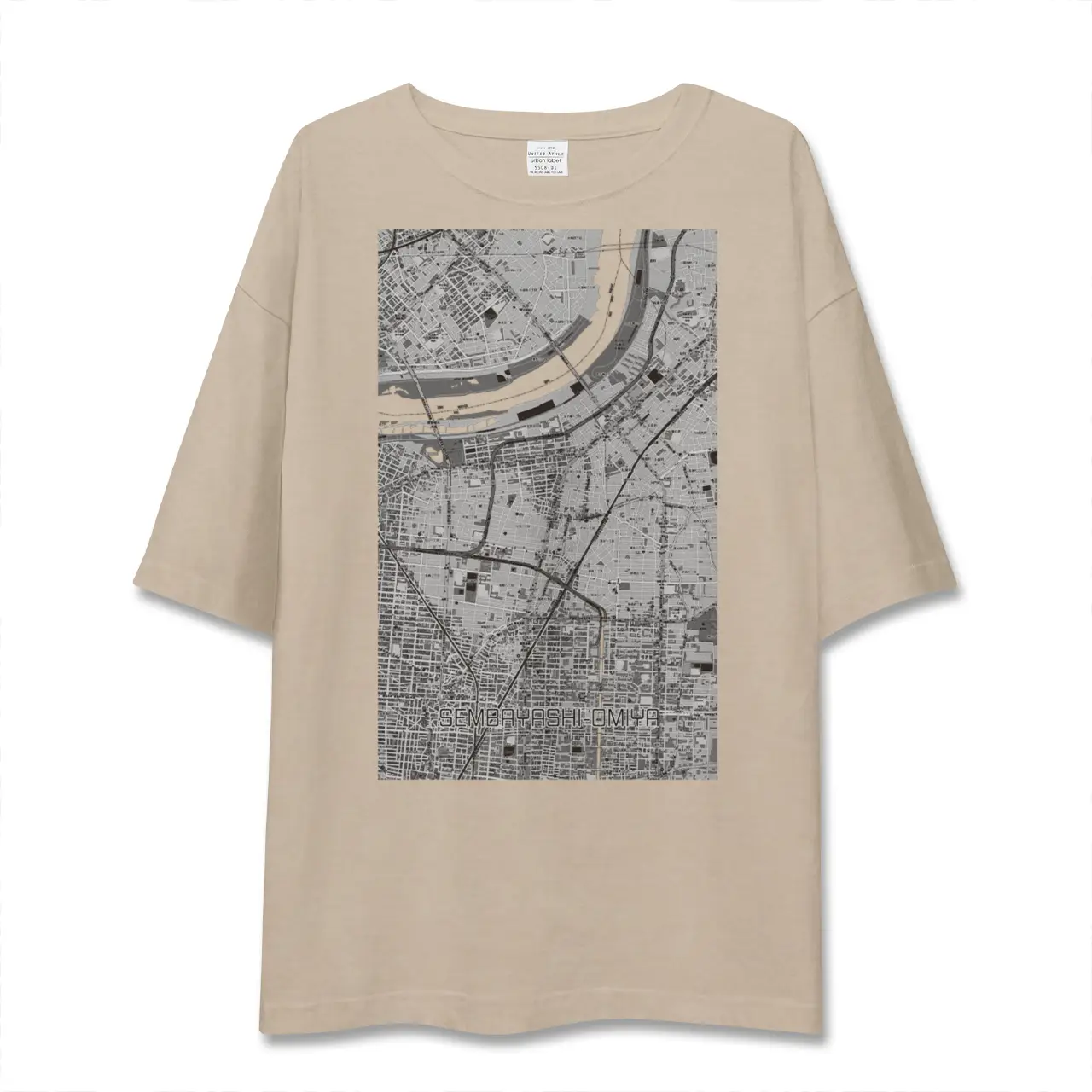 【千林大宮(大阪府)】地図柄ビッグシルエットTシャツ