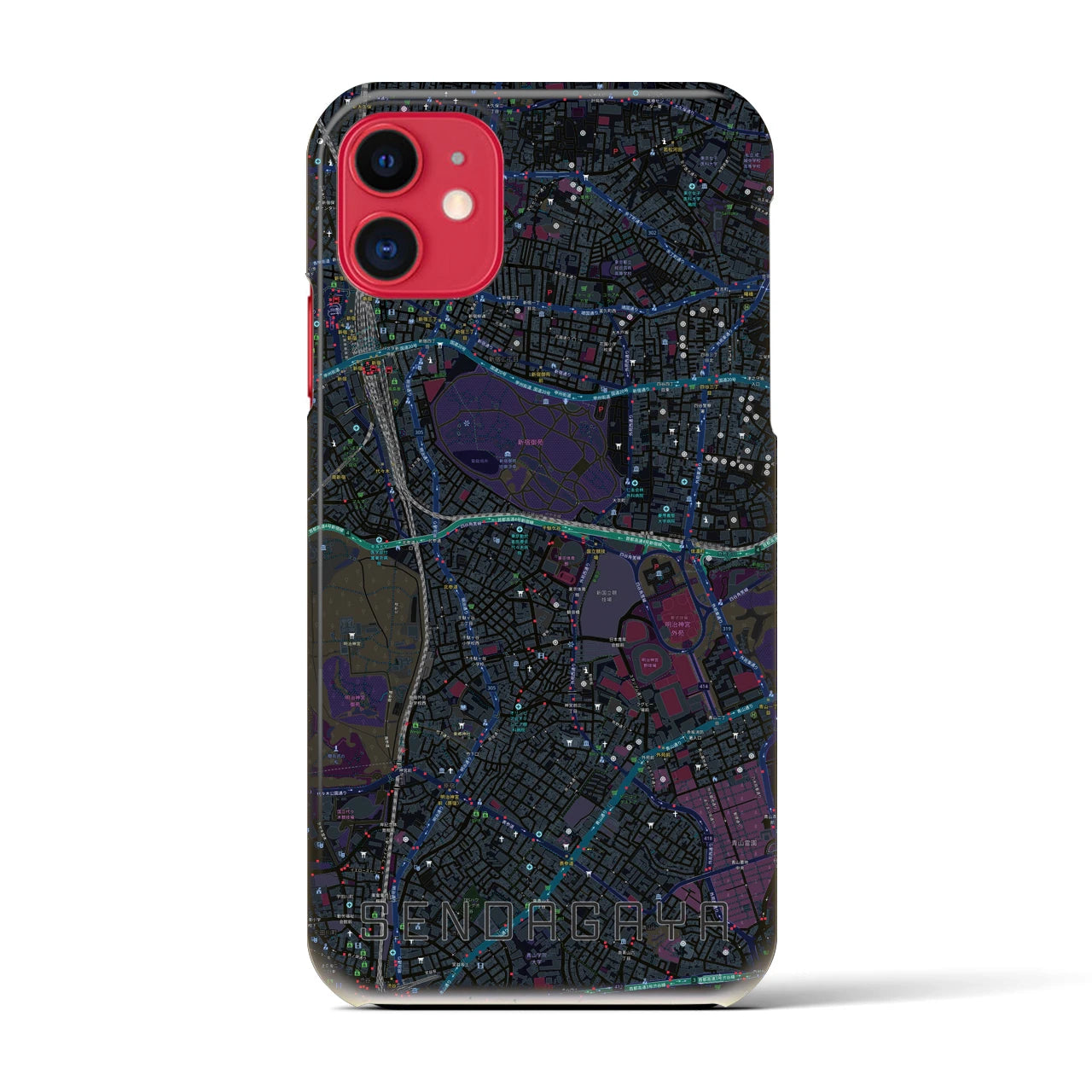 【千駄ケ谷(東京都)】地図柄iPhoneケース(バックカバータイプ)
