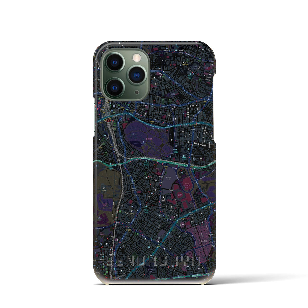 【千駄ケ谷(東京都)】地図柄iPhoneケース(バックカバータイプ)