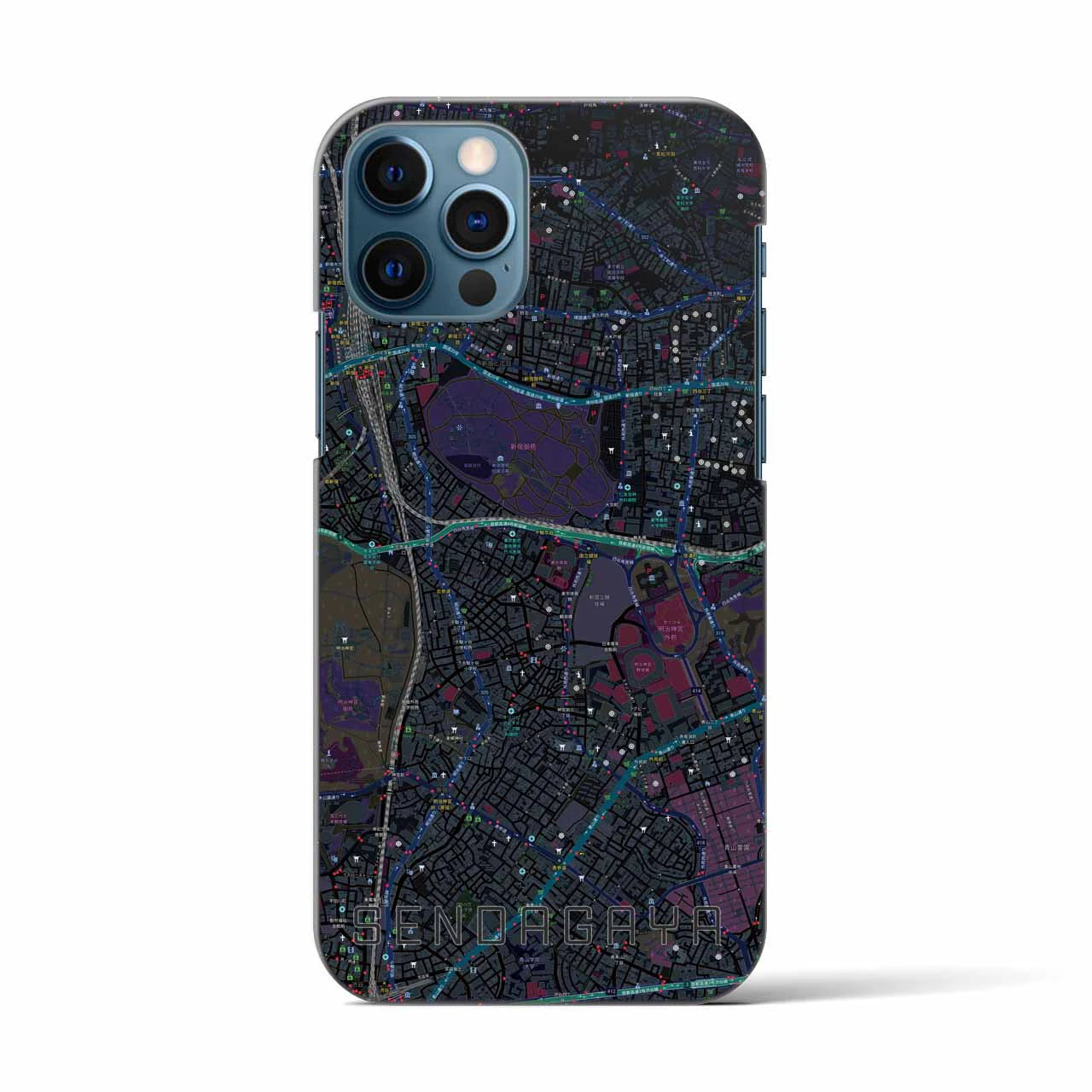 【千駄ケ谷(東京都)】地図柄iPhoneケース(バックカバータイプ)