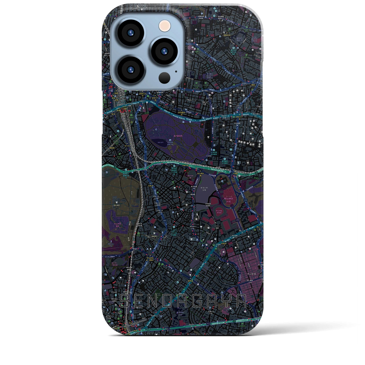 【千駄ケ谷(東京都)】地図柄iPhoneケース(バックカバータイプ)