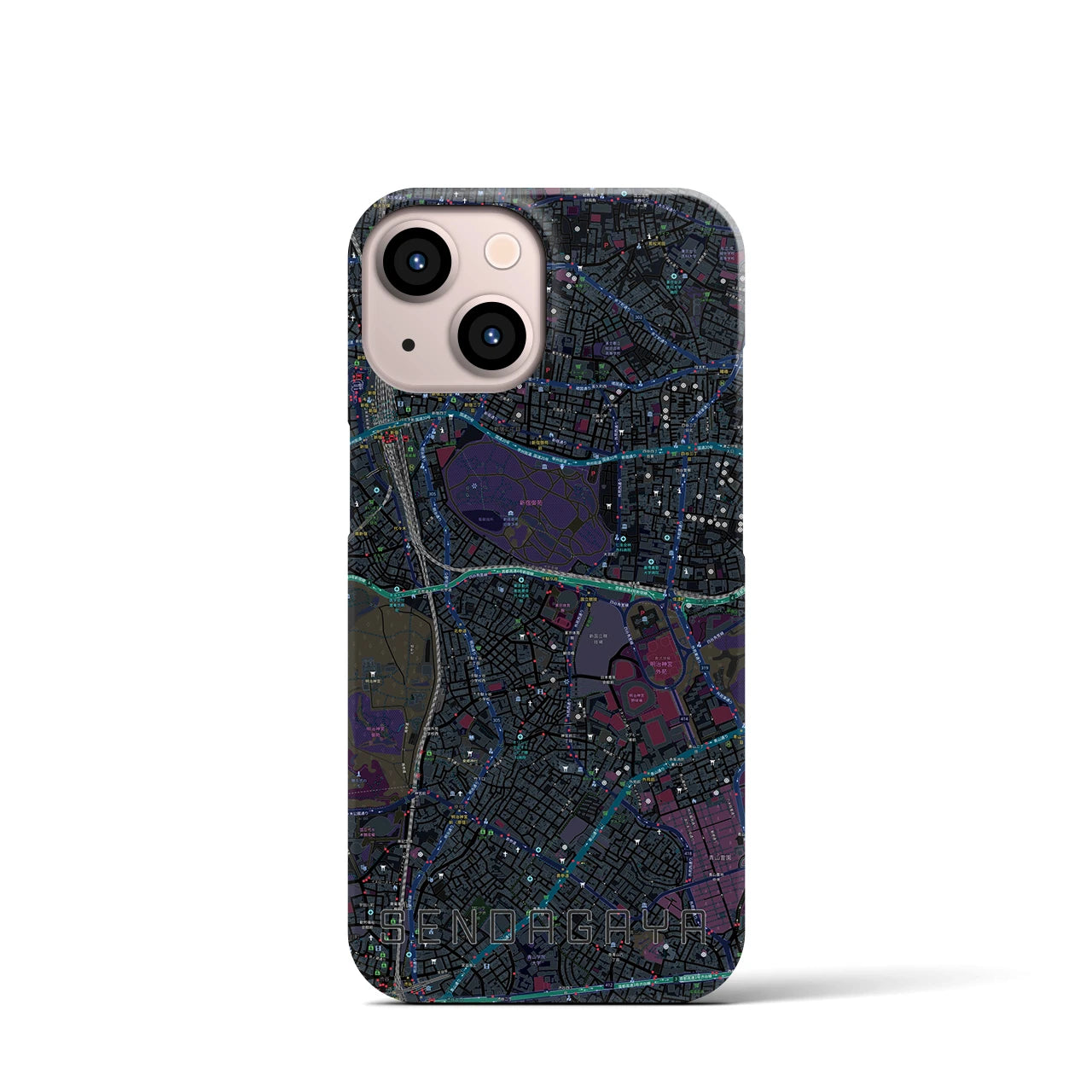 【千駄ケ谷(東京都)】地図柄iPhoneケース(バックカバータイプ)