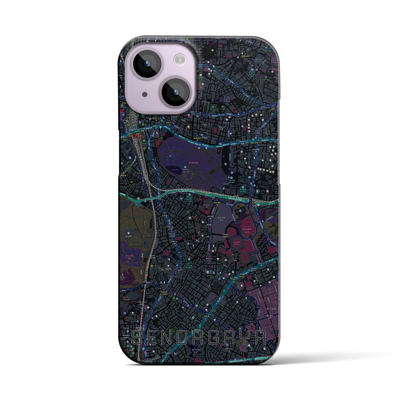 【千駄ケ谷(東京都)】地図柄iPhoneケース(バックカバータイプ)