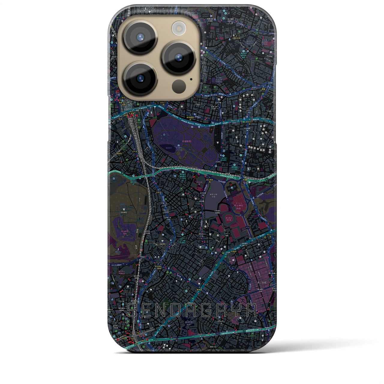 【千駄ケ谷(東京都)】地図柄iPhoneケース(バックカバータイプ)