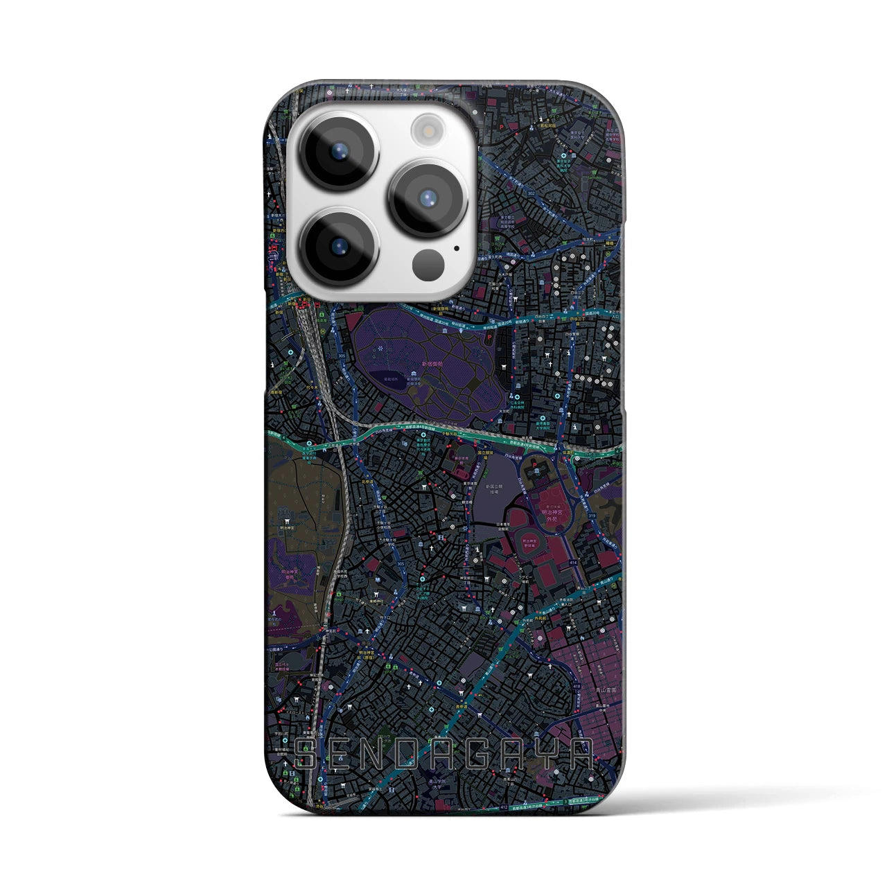 【千駄ケ谷(東京都)】地図柄iPhoneケース(バックカバータイプ)