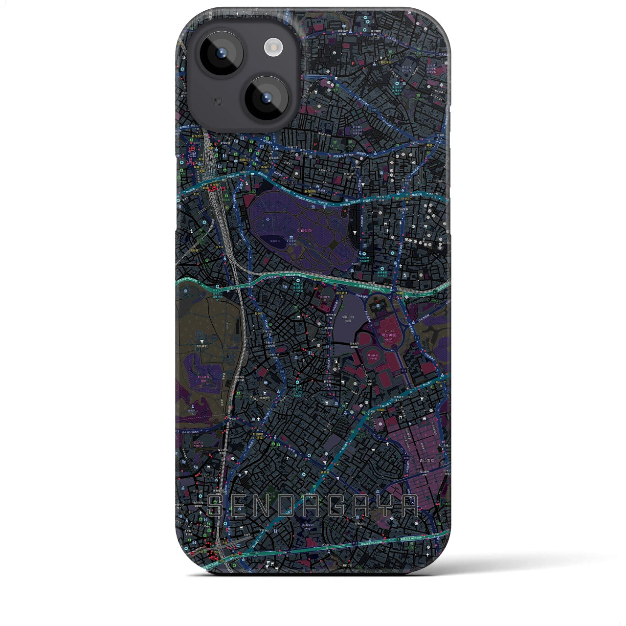 【千駄ケ谷(東京都)】地図柄iPhoneケース(バックカバータイプ)