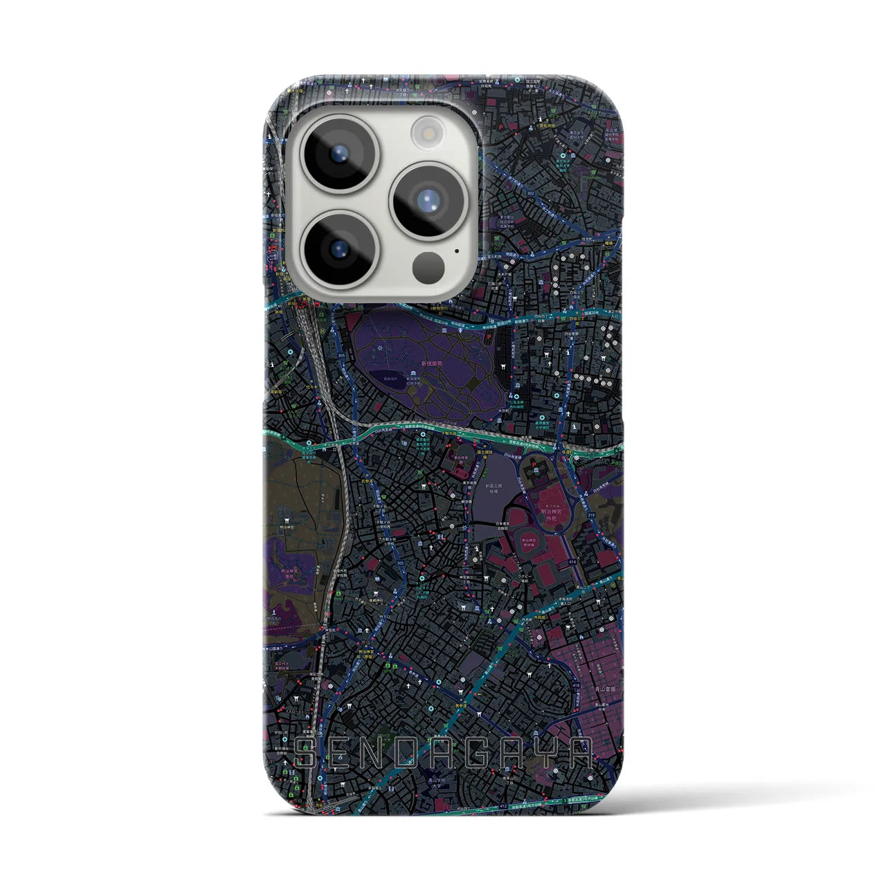 【千駄ケ谷(東京都)】地図柄iPhoneケース(バックカバータイプ)