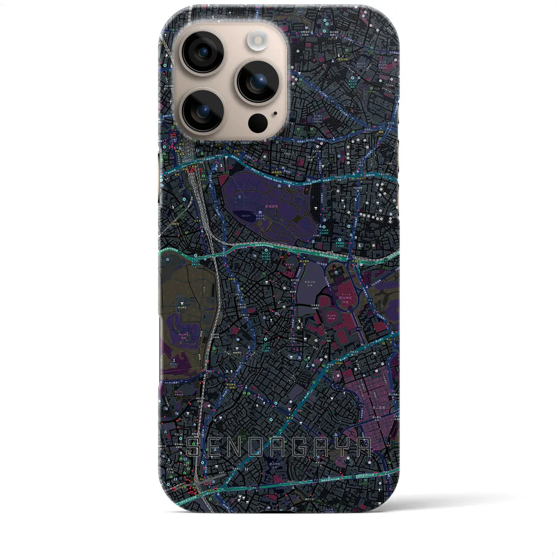 【千駄ケ谷(東京都)】地図柄iPhoneケース(バックカバータイプ)