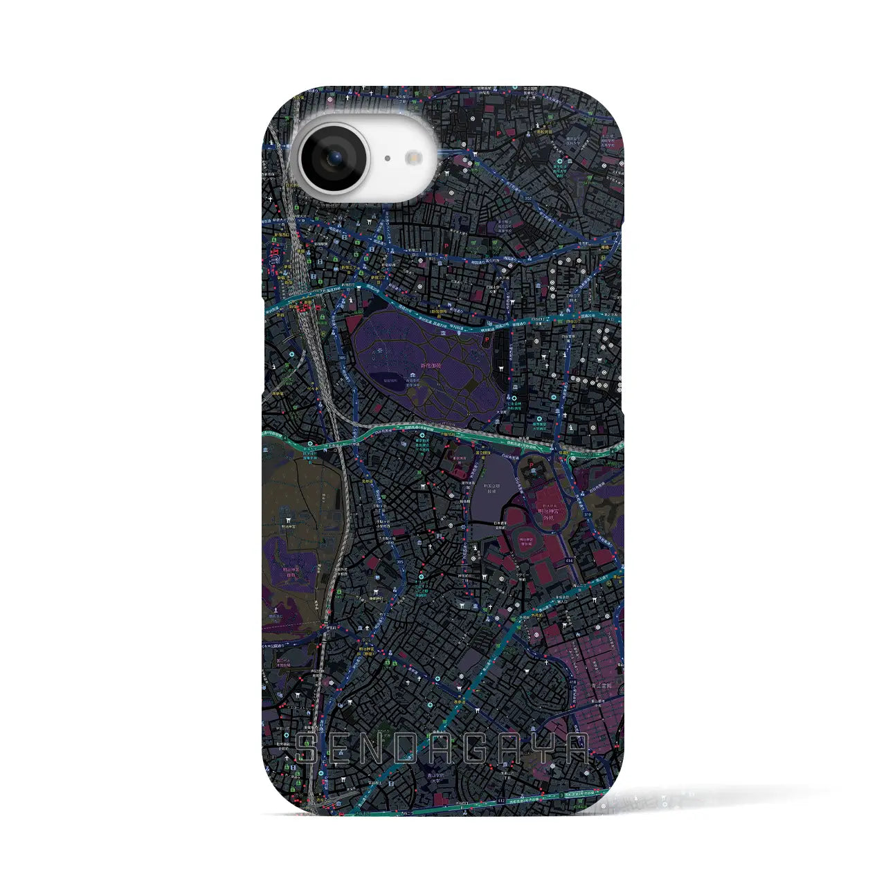 【千駄ケ谷(東京都)】地図柄iPhoneケース(バックカバータイプ)