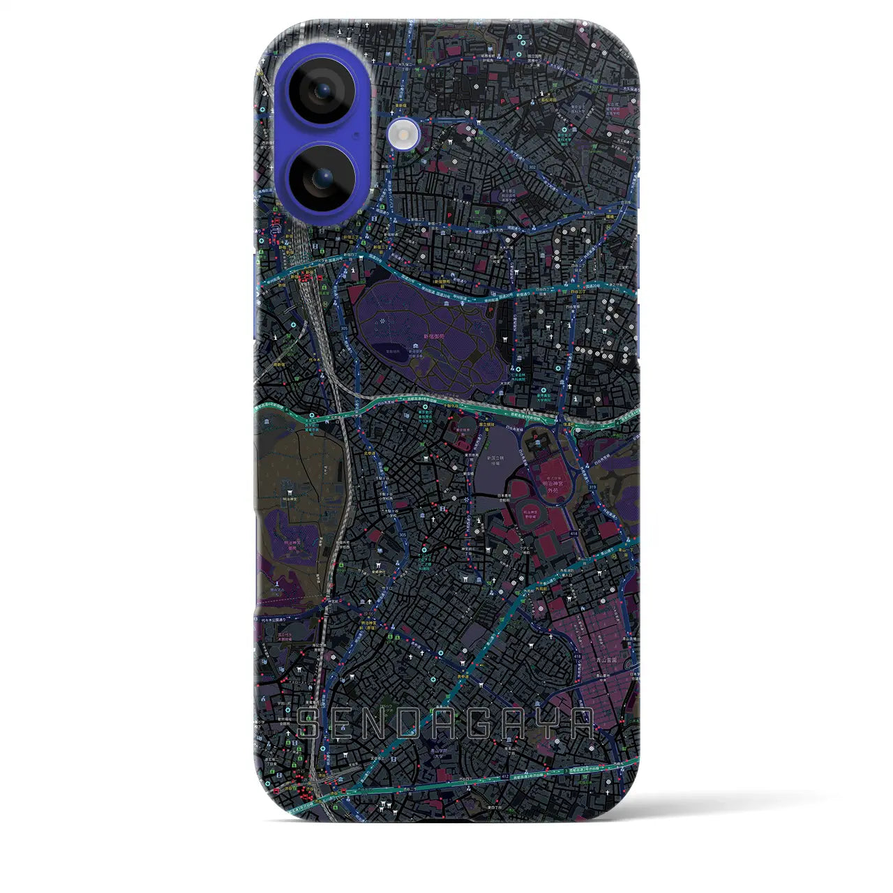 【千駄ケ谷(東京都)】地図柄iPhoneケース(バックカバータイプ)