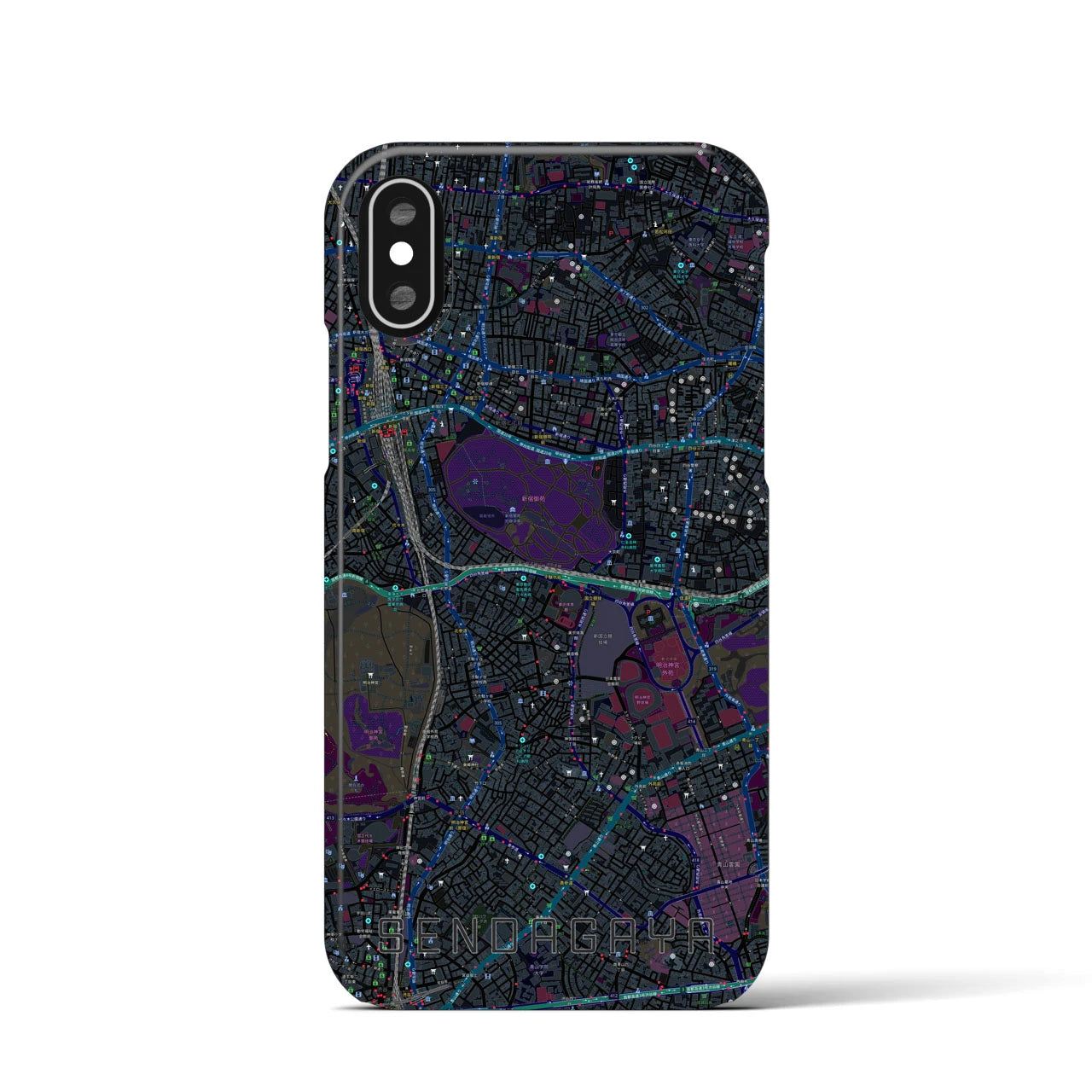 【千駄ケ谷(東京都)】地図柄iPhoneケース(バックカバータイプ)