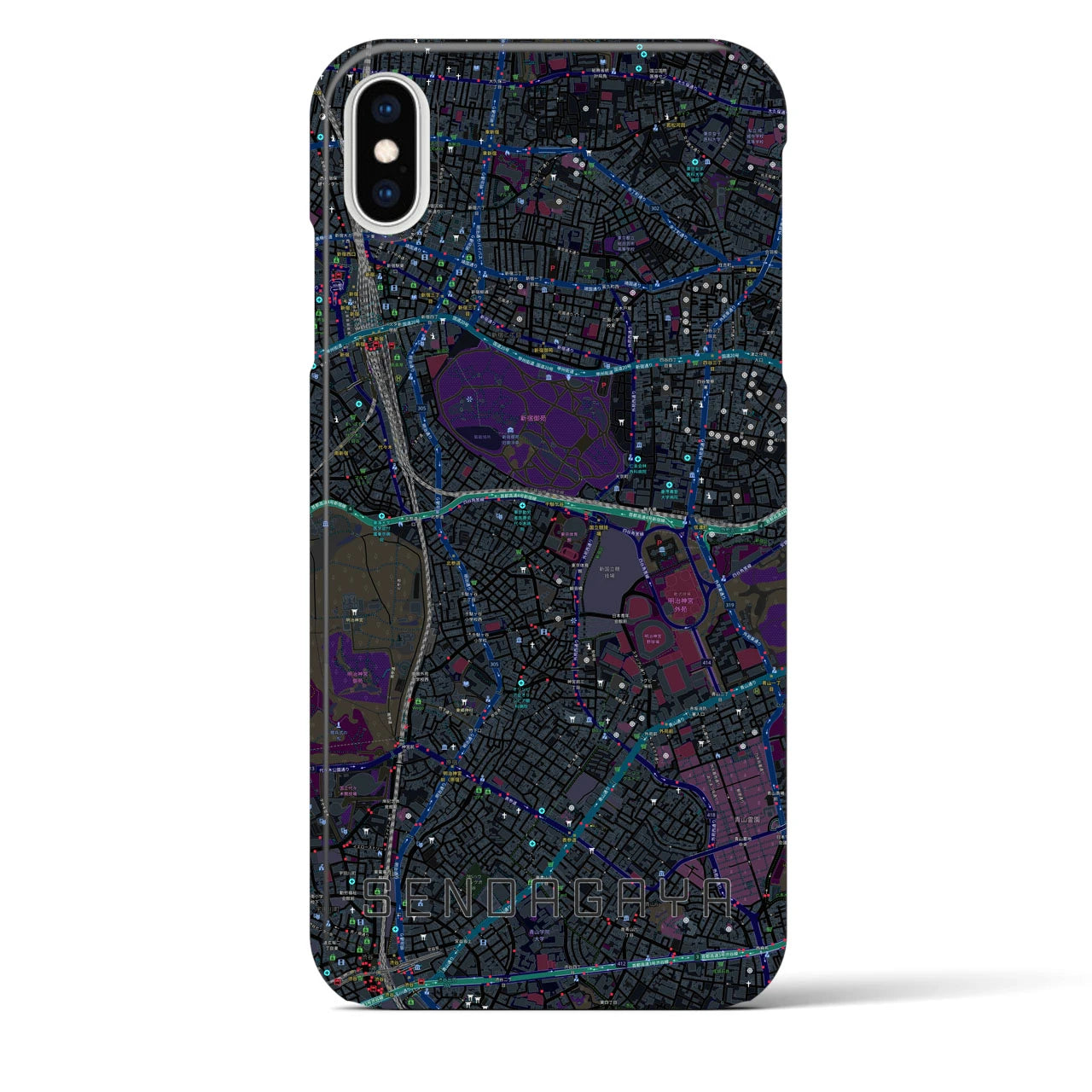 【千駄ケ谷(東京都)】地図柄iPhoneケース(バックカバータイプ)