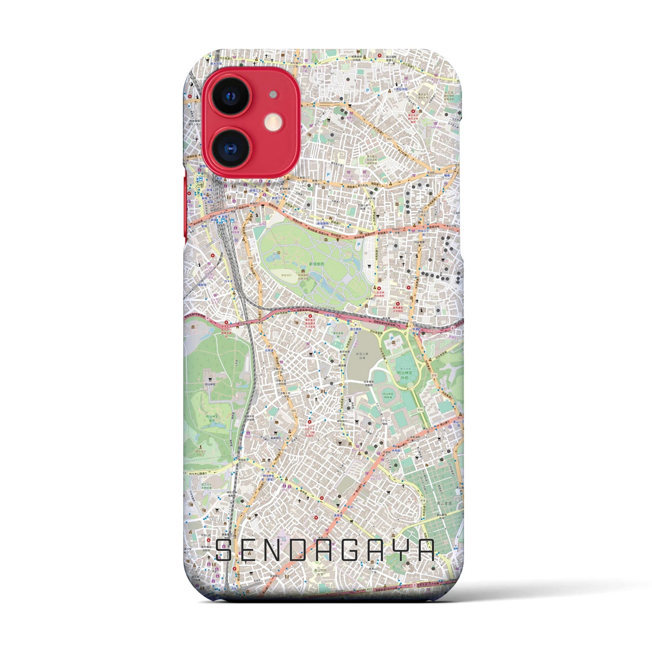 【千駄ケ谷(東京都)】地図柄iPhoneケース(バックカバータイプ)