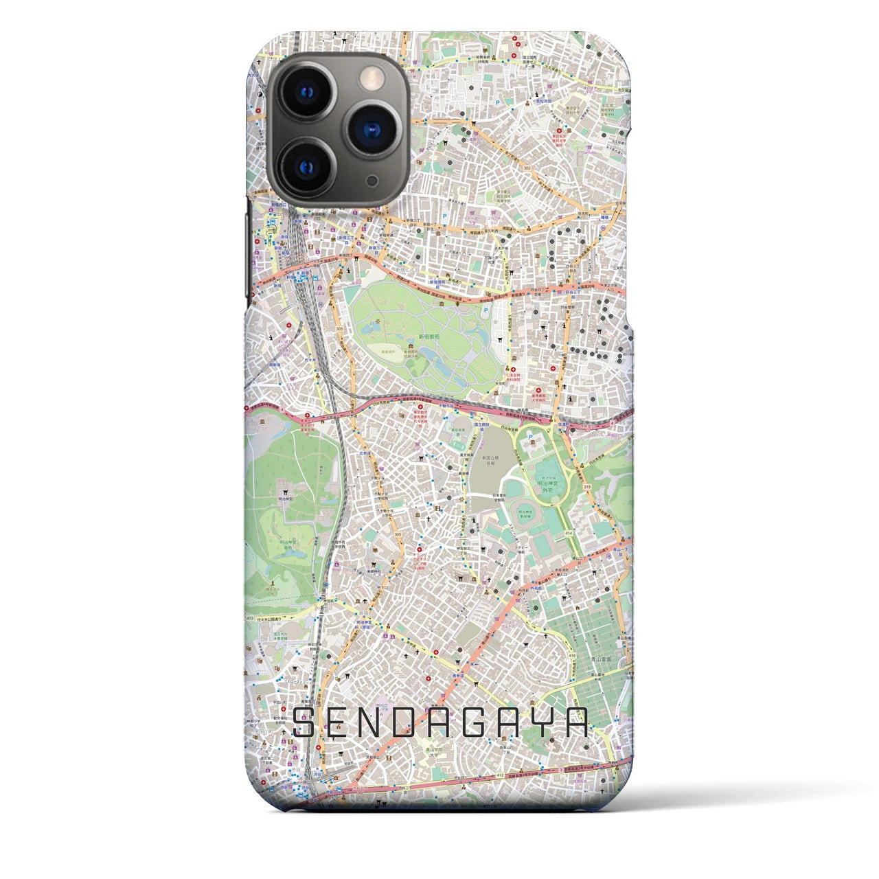【千駄ケ谷(東京都)】地図柄iPhoneケース(バックカバータイプ)