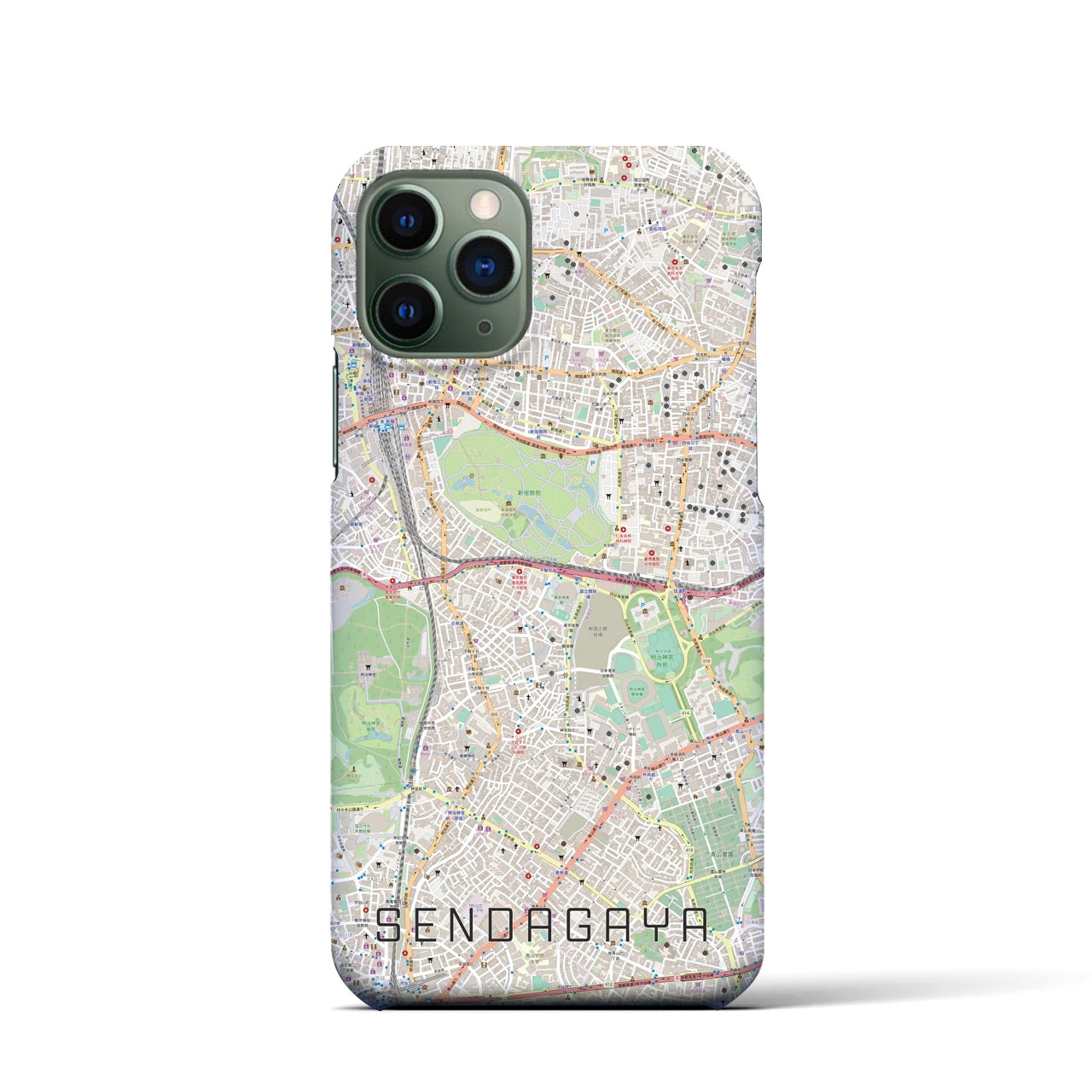 【千駄ケ谷(東京都)】地図柄iPhoneケース(バックカバータイプ)