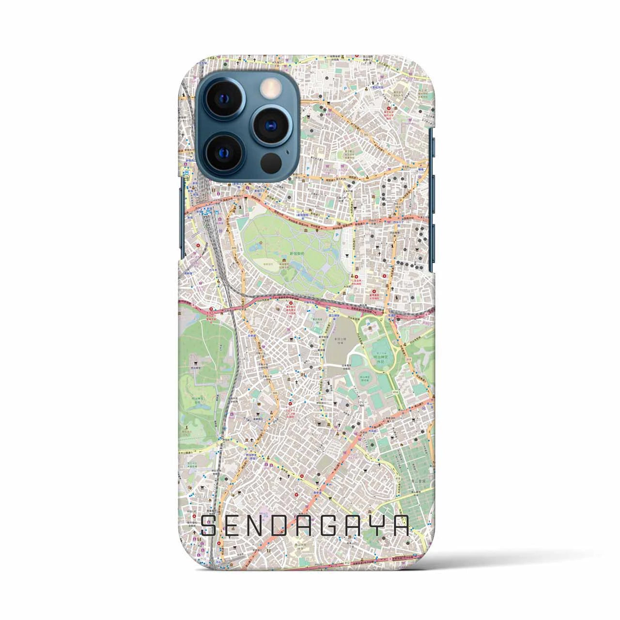 【千駄ケ谷(東京都)】地図柄iPhoneケース(バックカバータイプ)