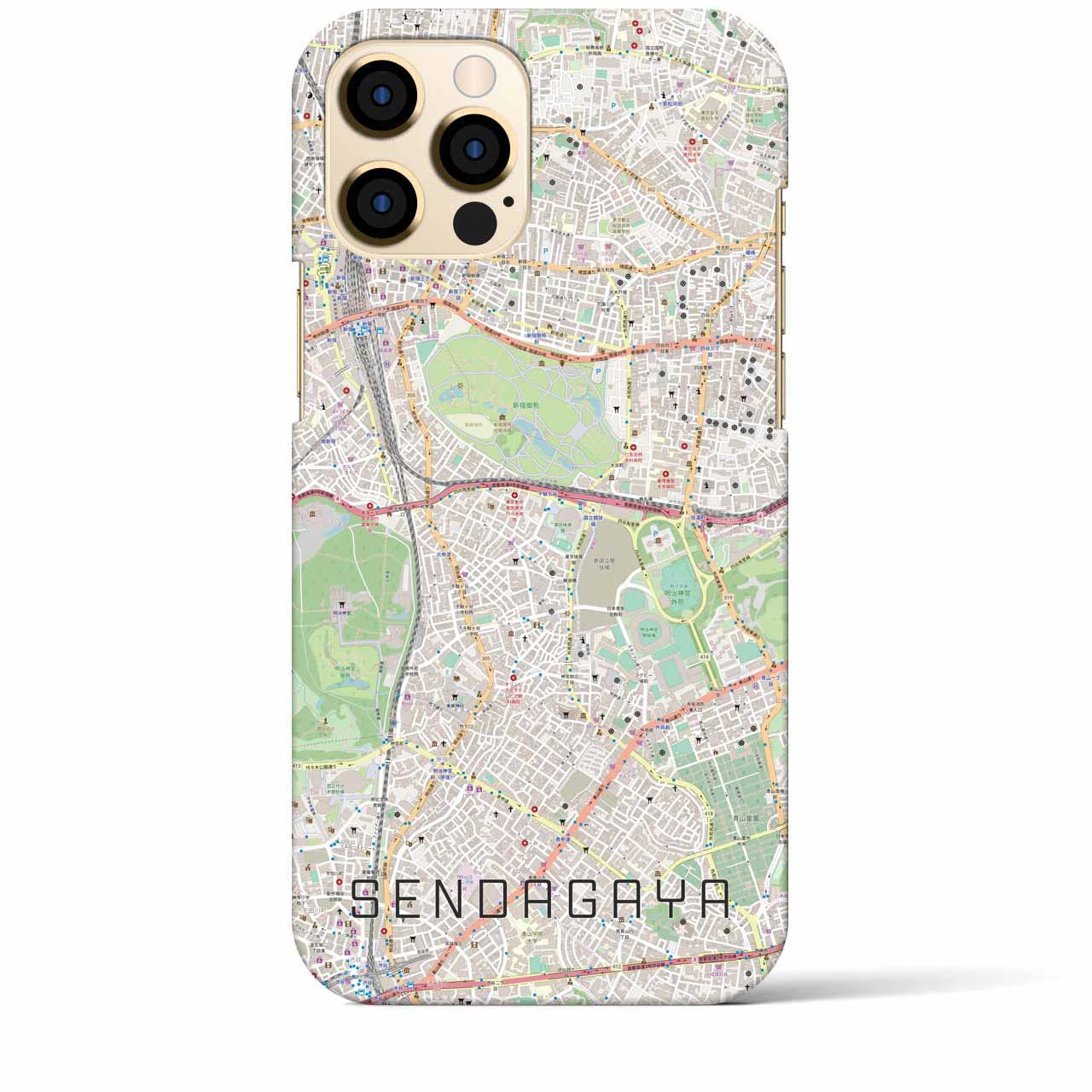 【千駄ケ谷(東京都)】地図柄iPhoneケース(バックカバータイプ)