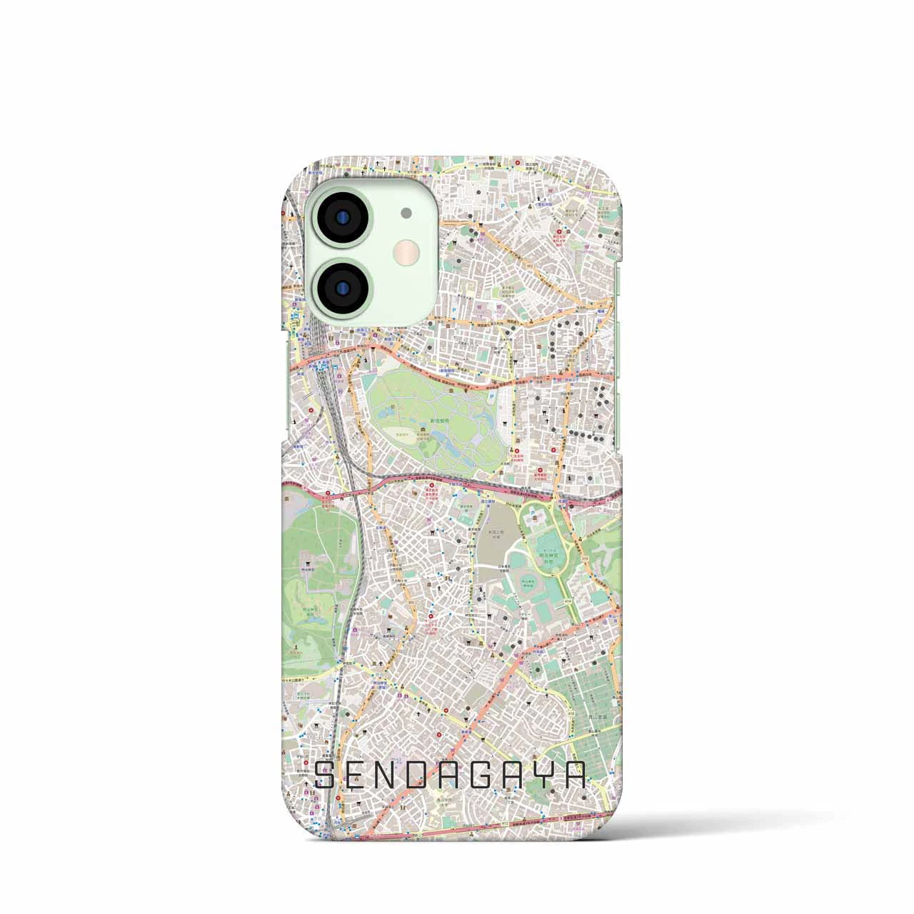 【千駄ケ谷(東京都)】地図柄iPhoneケース(バックカバータイプ)