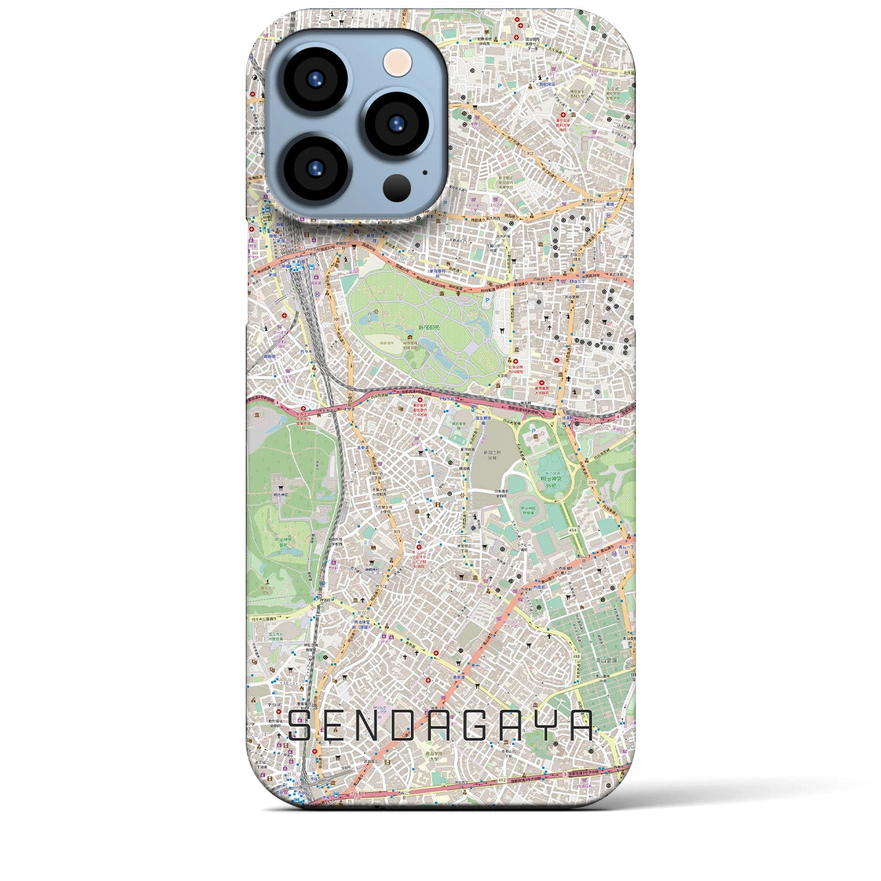 【千駄ケ谷(東京都)】地図柄iPhoneケース(バックカバータイプ)
