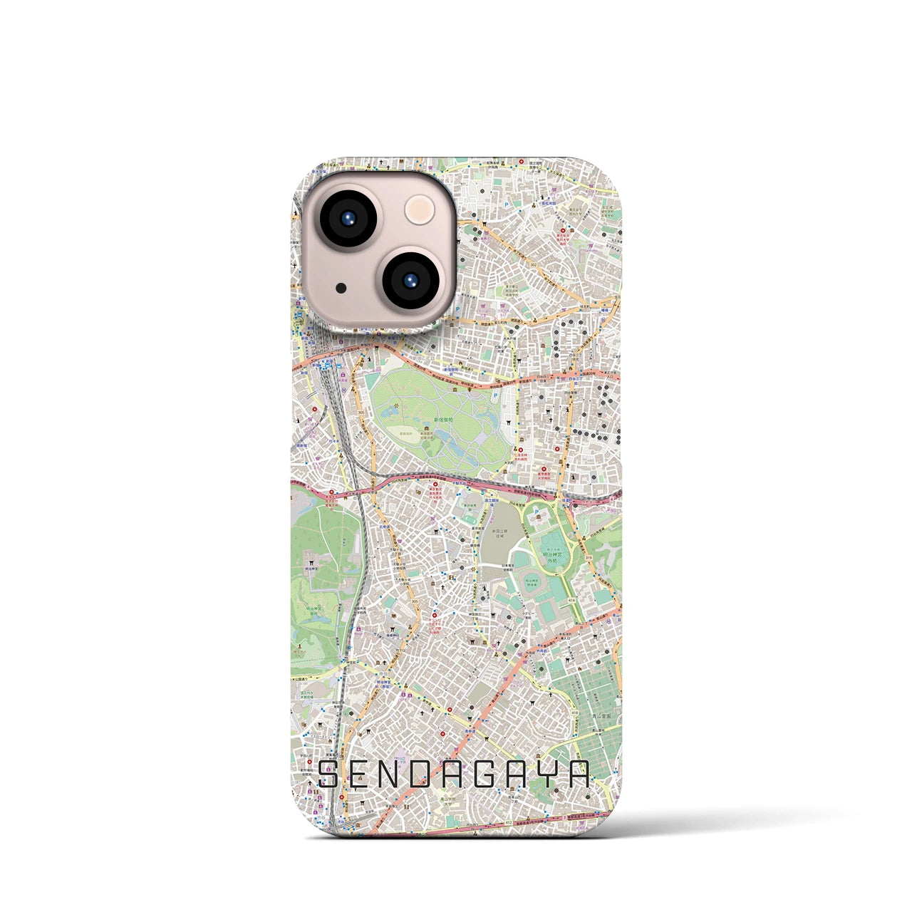 【千駄ケ谷(東京都)】地図柄iPhoneケース(バックカバータイプ)