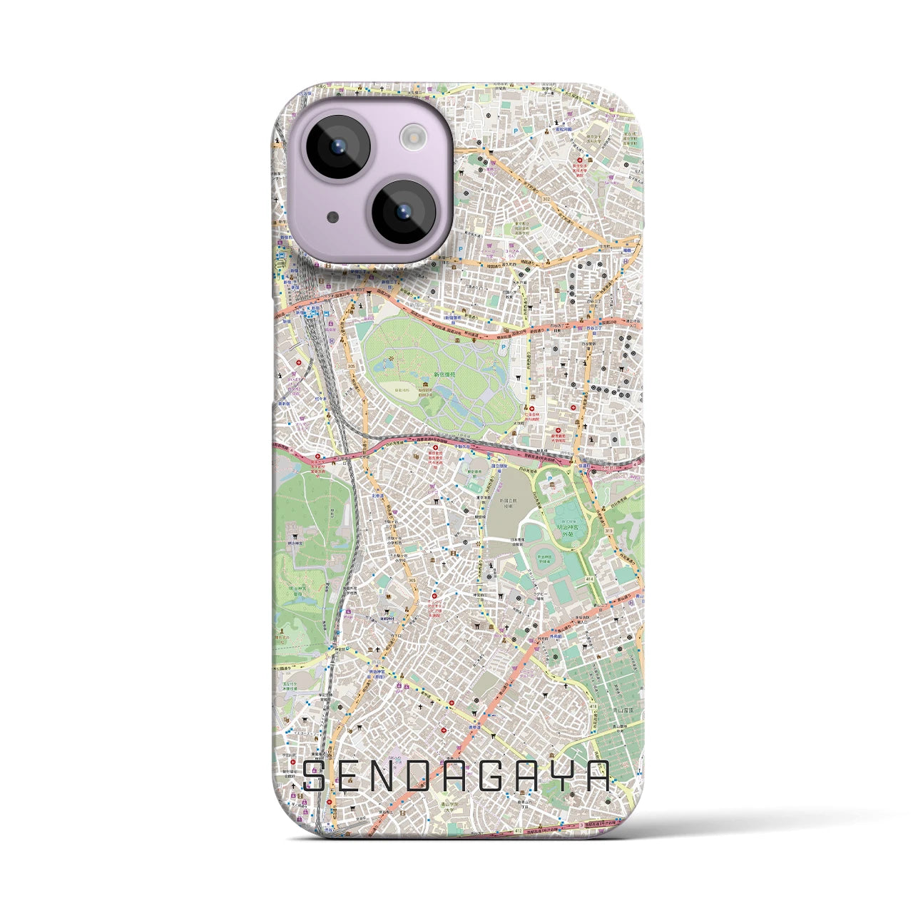 【千駄ケ谷(東京都)】地図柄iPhoneケース(バックカバータイプ)